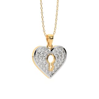 Lock Heart Diamond Pendant